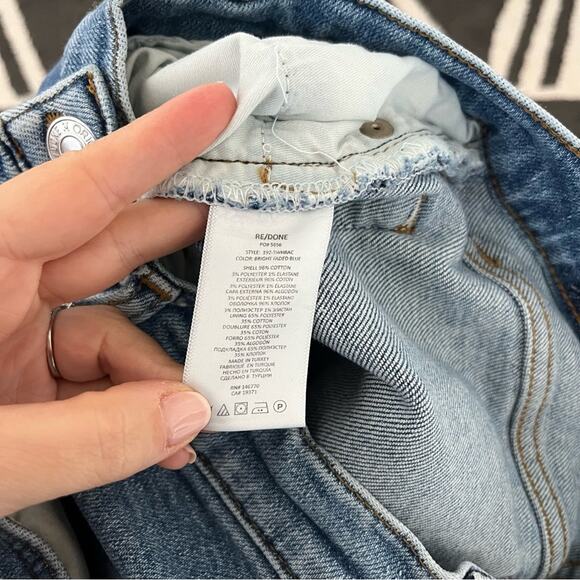 RE/DONE Originals 90s High Rise Ankle Crop in Bright Faded Blue Size 26 - Picture 4 of 4